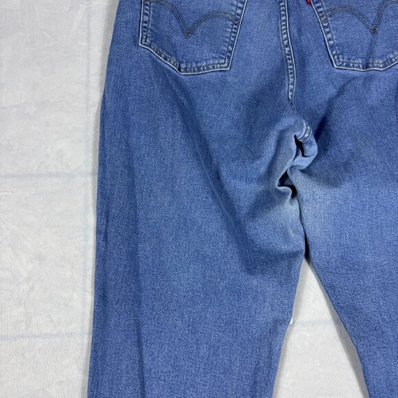 Levi's Tapered Leg Jeans Womens Blue Denim High Waisted 5-Pocekts Size 32 - Picture 7 of 16